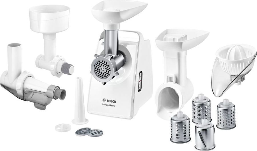 

Электрическая мясорубка Bosch MFW3X18W, 2 кВт, 2.5 кг/мин, белый, MFW3X18W