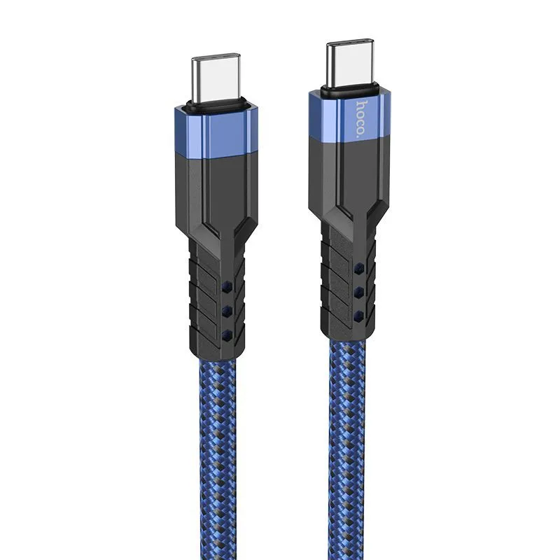 

Кабель USB Type-C-USB Type-C, быстрая зарядка, 3А, 1.2 м, синий, HOCO U110