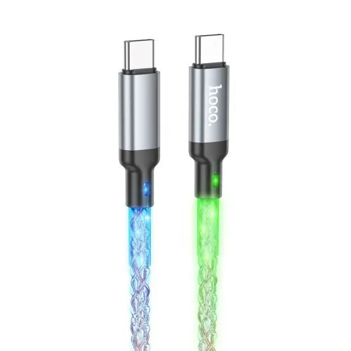 

Кабель USB Type-C-USB Type-C, быстрая зарядка, 3А, 1 м, серый, HOCO U112, U112