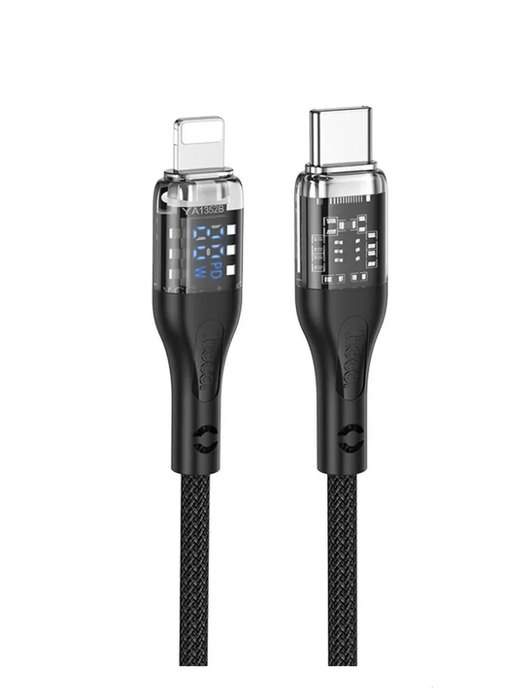 

Кабель USB Type-C-Lightning 8-pin, быстрая зарядка, 3А, 1.2 м, черный, HOCO U115