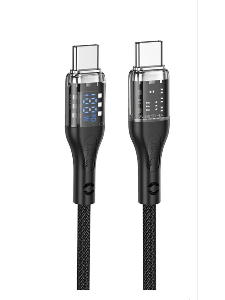 

Кабель USB Type-C-USB Type-C, быстрая зарядка, 5А, 1.2 м, черный, HOCO U115