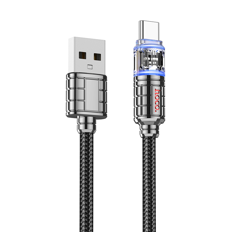 

Кабель USB-USB Type-C, быстрая зарядка, 3А, 1.2 м, черный, HOCO U122