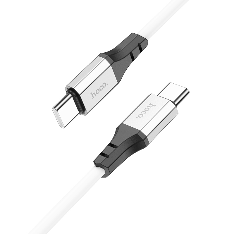 

Кабель USB Type-C-USB Type-C, экранированный, быстрая зарядка, 3А, 1 м, белый, HOCO Spear X86, X86