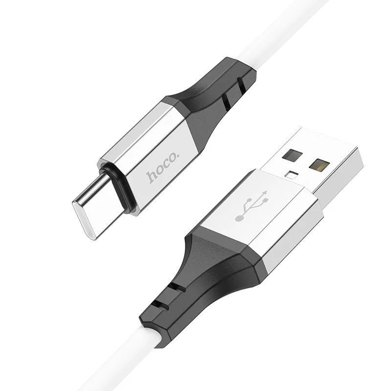 

Кабель USB-USB Type-C, экранированный, быстрая зарядка, 3А, 1 м, белый, HOCO Spear X86, X86