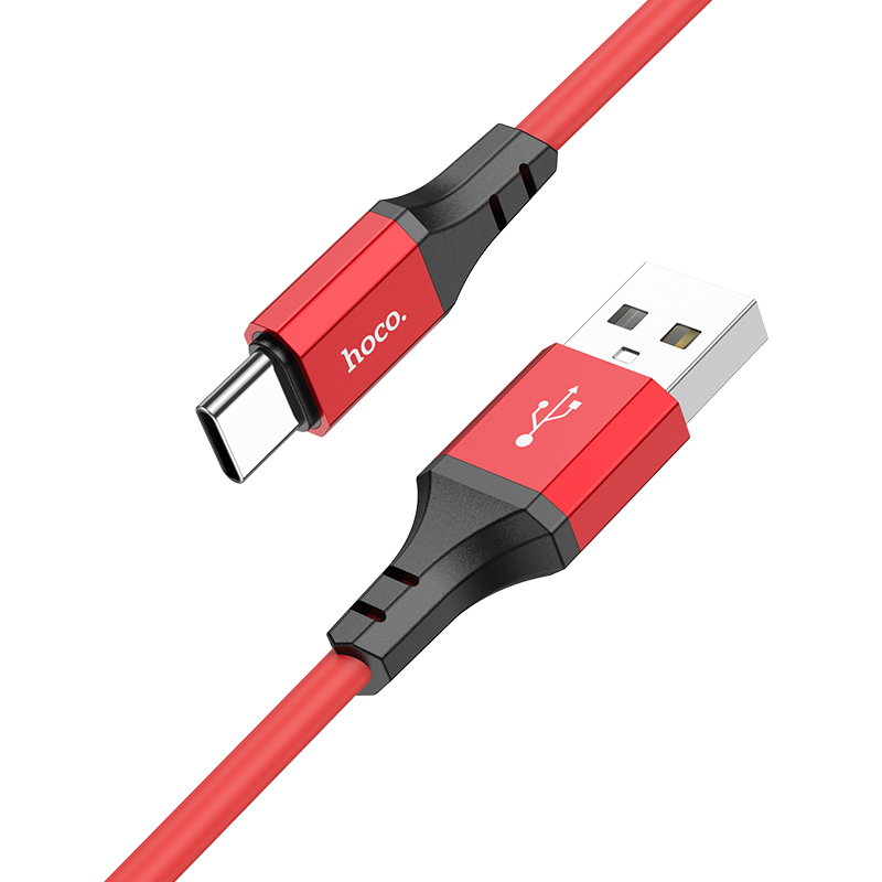 

Кабель USB-USB Type-C, экранированный, быстрая зарядка, 3А, 1 м, красный, HOCO Spear X86, X86