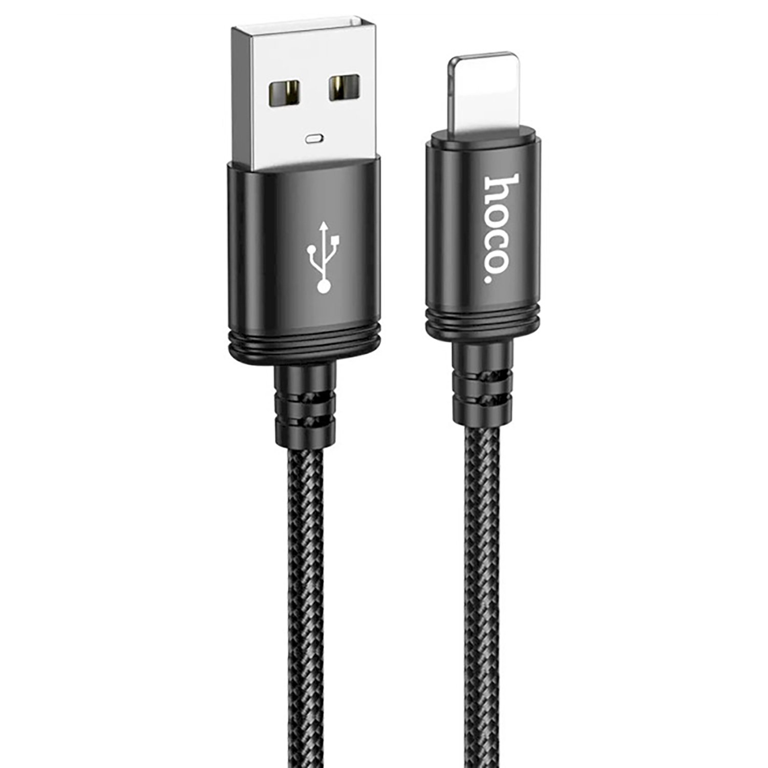 

Кабель USB-Lightning 8-pin, экранированный, 2.4А, 3 м, черный, HOCO Radiance X91 (6931474788702), X91