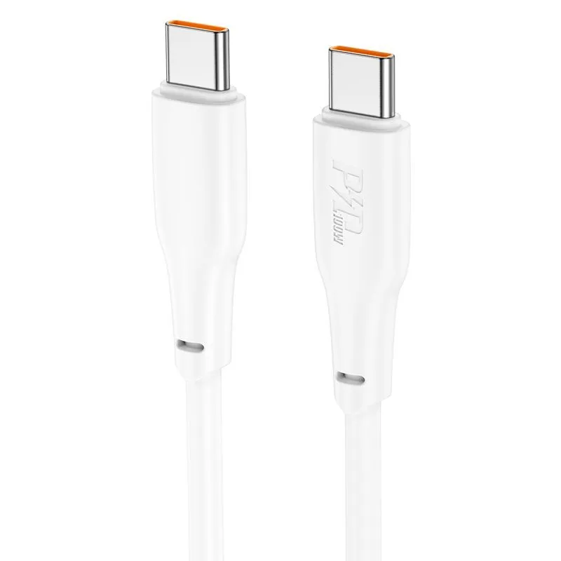 

Кабель USB Type-C-USB Type-C, экранированный, быстрая зарядка, 5А, 240 Вт, 2 м, белый, HOCO Force X93 (6931474790743), X93