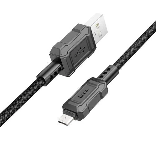 

Кабель USB-Micro USB, экранированный, 2.4А, 1 м, черный, HOCO Leader X94 (6931474794260), X94