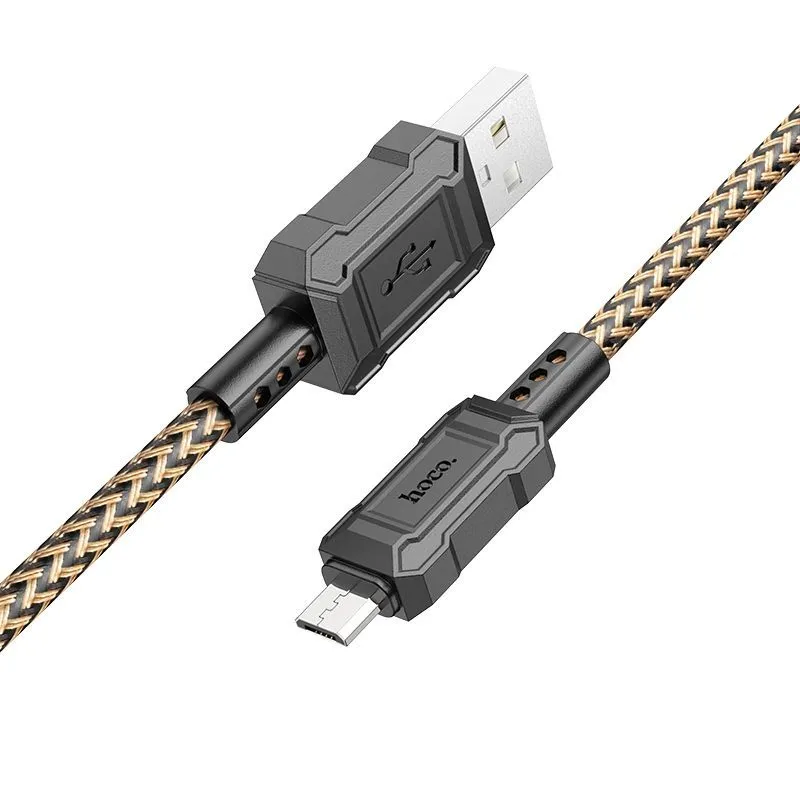 

Кабель USB-Micro USB, экранированный, 2.4А, 1 м, золотистый, HOCO Leader X94, X94