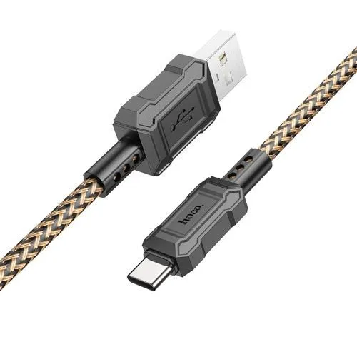 

Кабель USB-USB Type-C, экранированный, 3А, 1 м, золотистый, HOCO Leader X94, X94