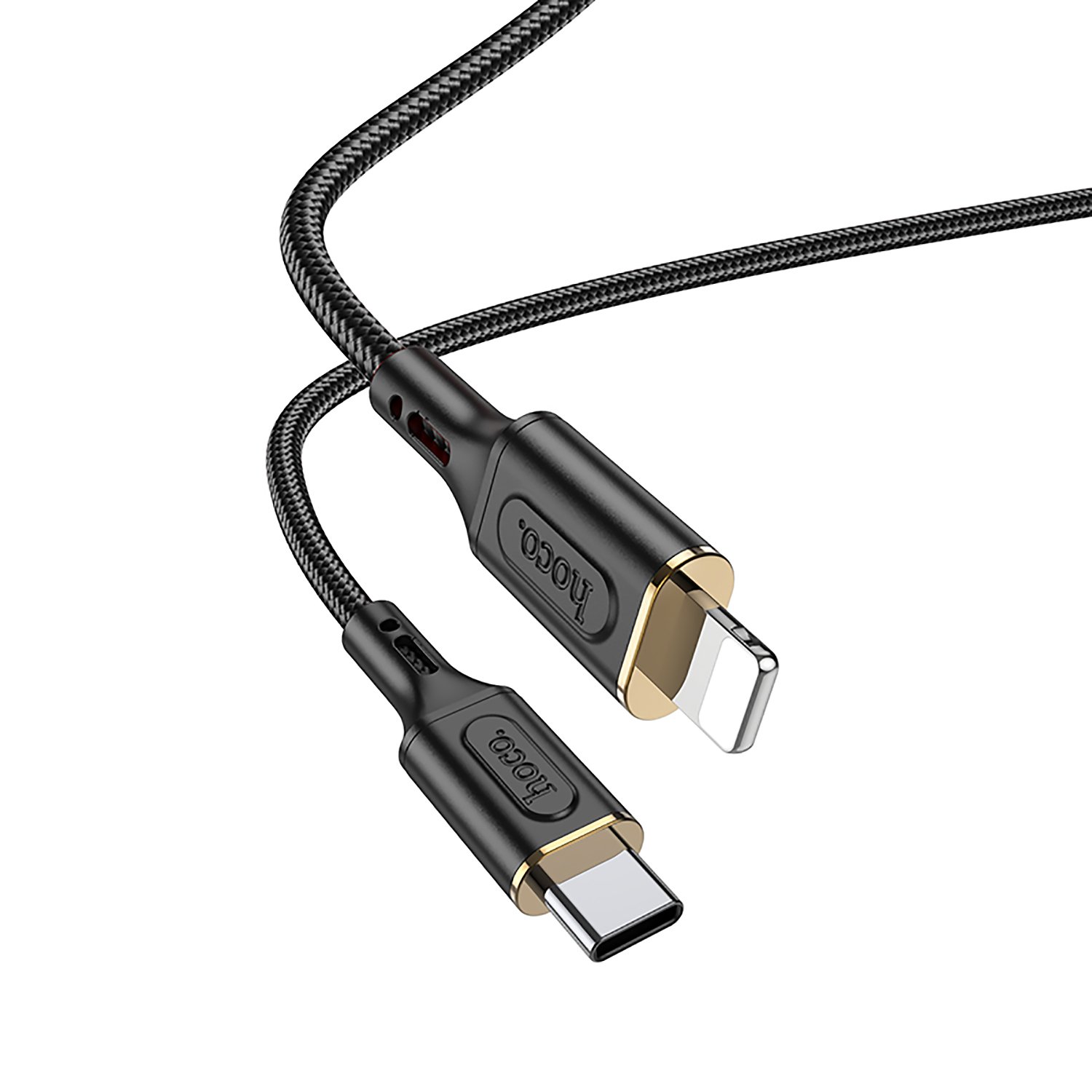 

Кабель USB Type-C-Lightning 8-pin, быстрая зарядка, 3А, 1 м, черный, HOCO Goldentop X95, X95