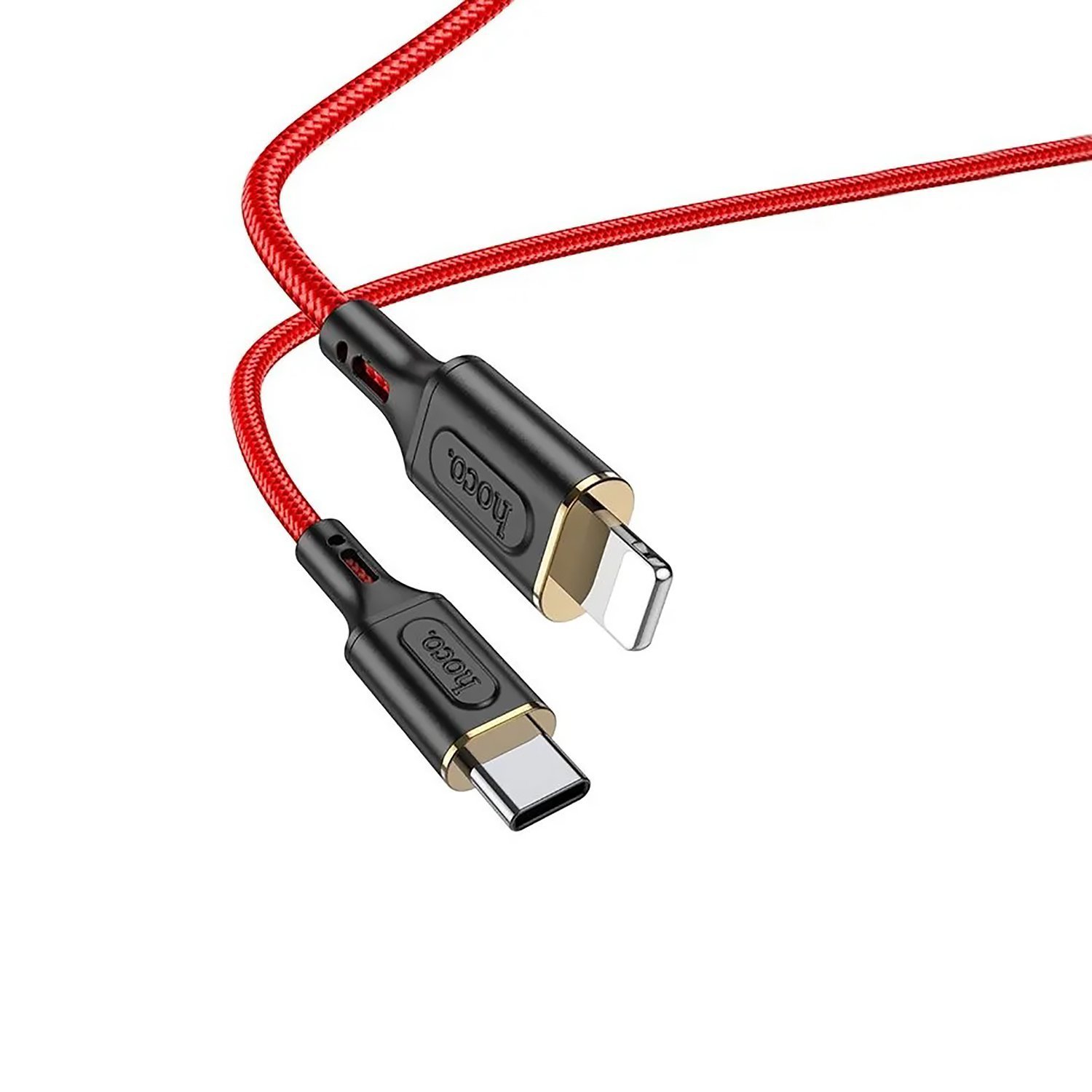 

Кабель USB Type-C-Lightning 8-pin, быстрая зарядка, 3А, 1 м, красный, HOCO Goldentop X95, X95