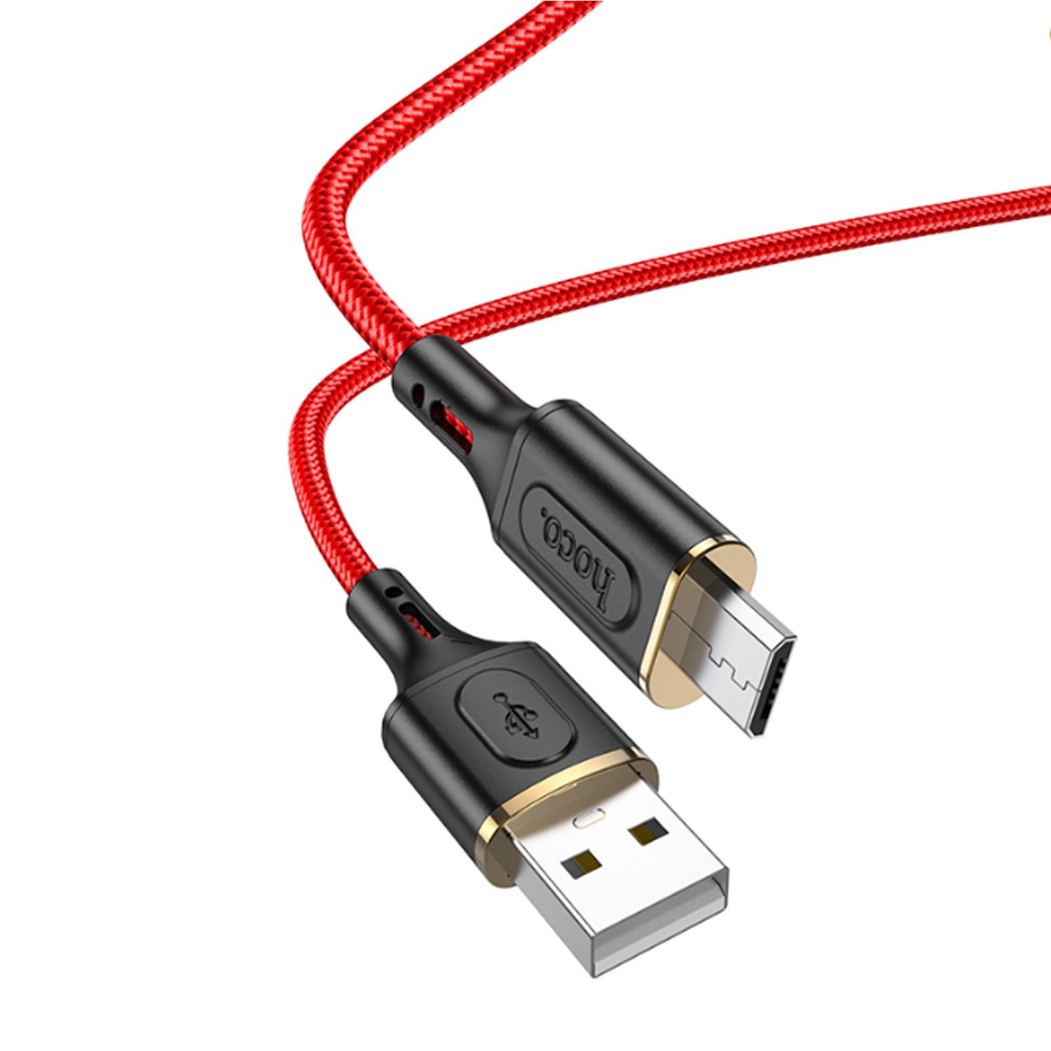 

Кабель USB-Micro USB, 2.4А, 1 м, красный, HOCO Goldentop X95, X95