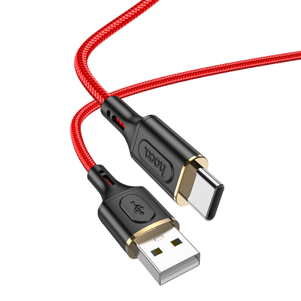 

Кабель USB-USB Type-C, быстрая зарядка, 3А, 1 м, красный, HOCO Goldentop X95, X95