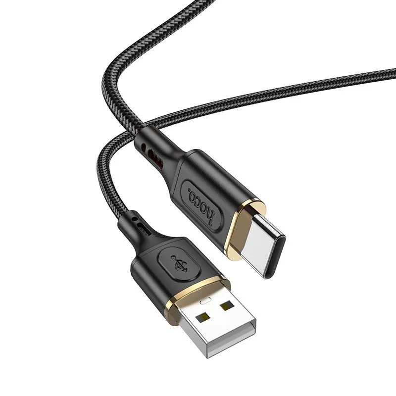 

Кабель USB-USB Type-C, быстрая зарядка, 3А, 1 м, черный, HOCO Goldentop X95, X95