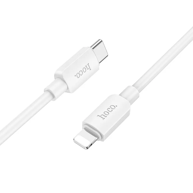 

Кабель USB Type-C-Lightning 8-pin, быстрая зарядка, 2.4А, 20 Вт, 1 м, белый, HOCO X96 (6931474799050), X96