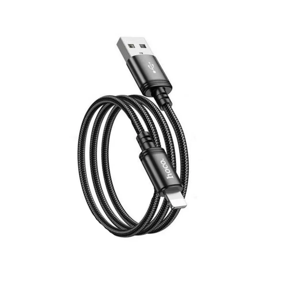 

Кабель USB-Lightning 8-pin, 2.4А, 1 м, черный, HOCO Wind X89 (6931474784322), X89