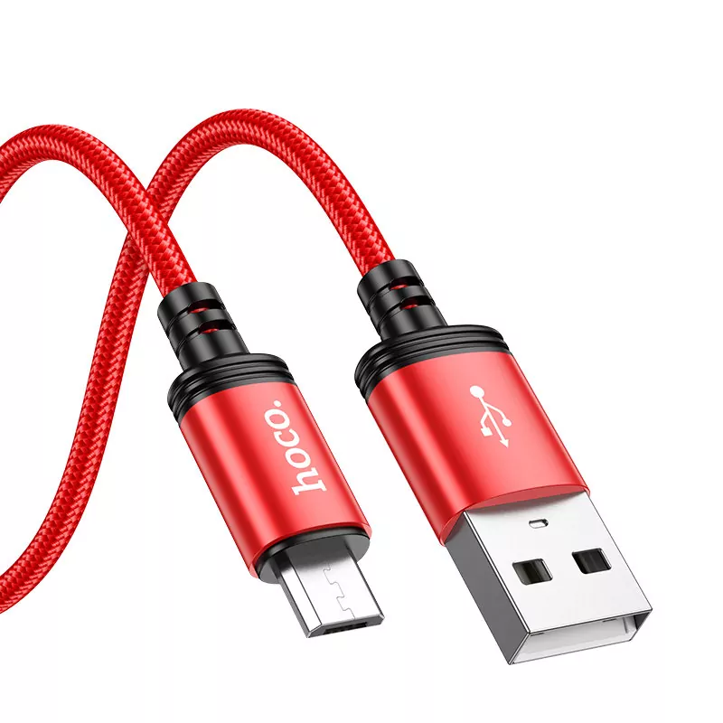 

Кабель USB-Micro USB, 2.4А, 1 м, красный, HOCO Wind X89, X89