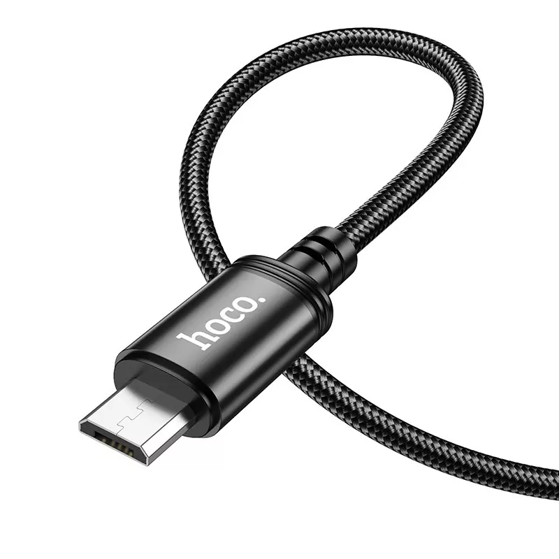 

Кабель USB-Micro USB, 2.4А, 1 м, черный, HOCO Wind X89 (6931474784346), X89