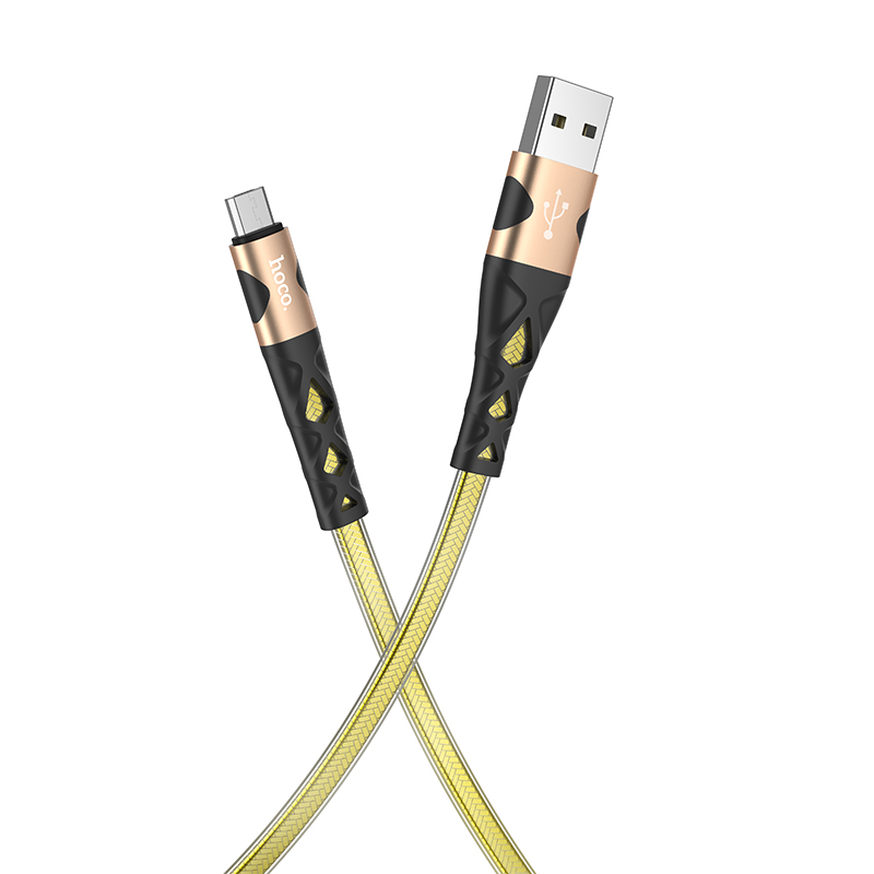 

Кабель USB-Micro USB, 2.4А, 1.2 м, золотистый, HOCO Treasure jelly U105, U105