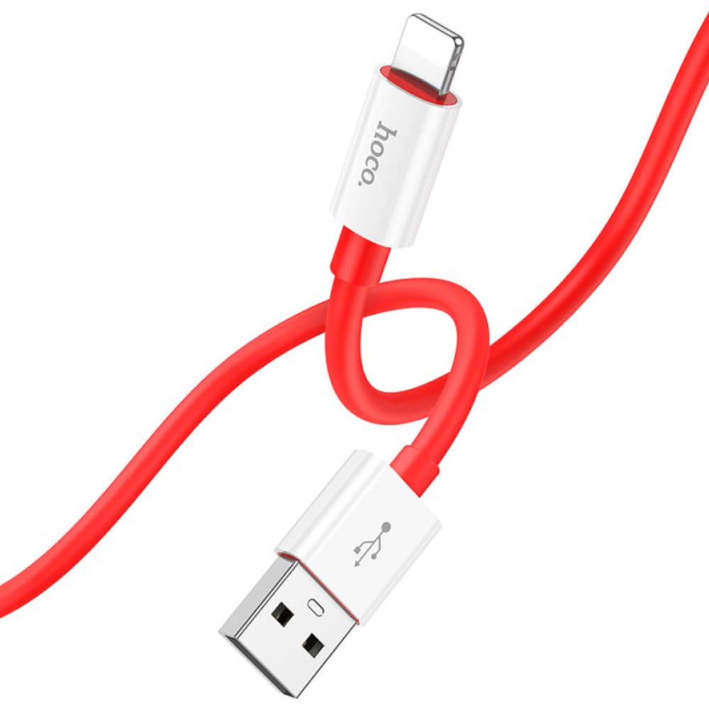 

Кабель USB-Lightning 8-pin, 2.4А, 1 м, красный, HOCO magic X87 (6931474783219), X87