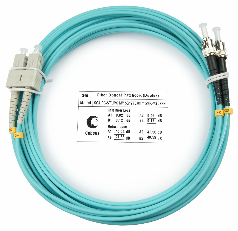 

Патч-корд оптический Cabeus, SC/UPC-ST/UPC, многомодовый, 50/125, OM3, двойной, 10 м, LSZH, бирюзовый (FOP-50-SC-ST-10m)