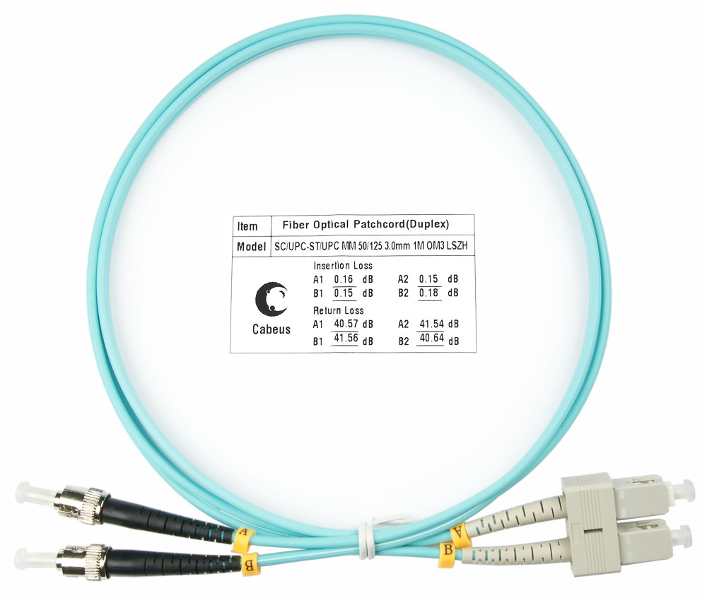 

Патч-корд оптический Cabeus, SC/UPC-ST/UPC, многомодовый, 50/125, OM3, двойной, 1 м, LSZH, бирюзовый (FOP-50-SC-ST-1m)