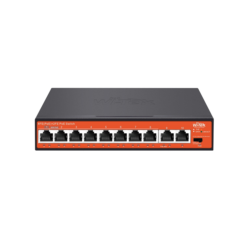

Коммутатор Wi-Tek WI-PS210G, кол-во портов: 8x100 Мбит/с, кол-во SFP/uplink: RJ-45 2x1 Гбит/с, PoE: 8x60 Вт (макс. 120 Вт) (WI-PS210 (v4)), WI-PS210G