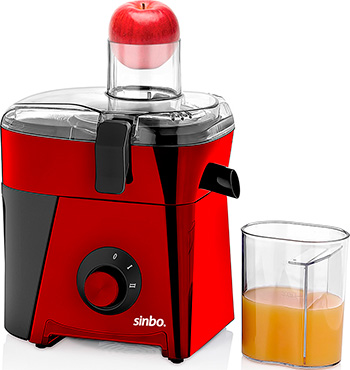 Соковыжималка центробежная Sinbo SJ-3144 1 кВт, черный/красный (SJ-3144-RD), плохая упаковка, полный комплект