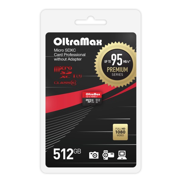 

Карта памяти 512Gb microSDXC OltraMax Premium Class 10 UHS-I U3 (OM512GCSDXC10UHS-1-PrU3 w)