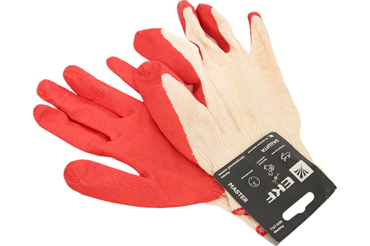 

Перчатки хлопок латекс, 13 класс, XL, белый/красный, EKF pe13lt-10-mas (pe13lt-10-mas), pe13lt-10-mas