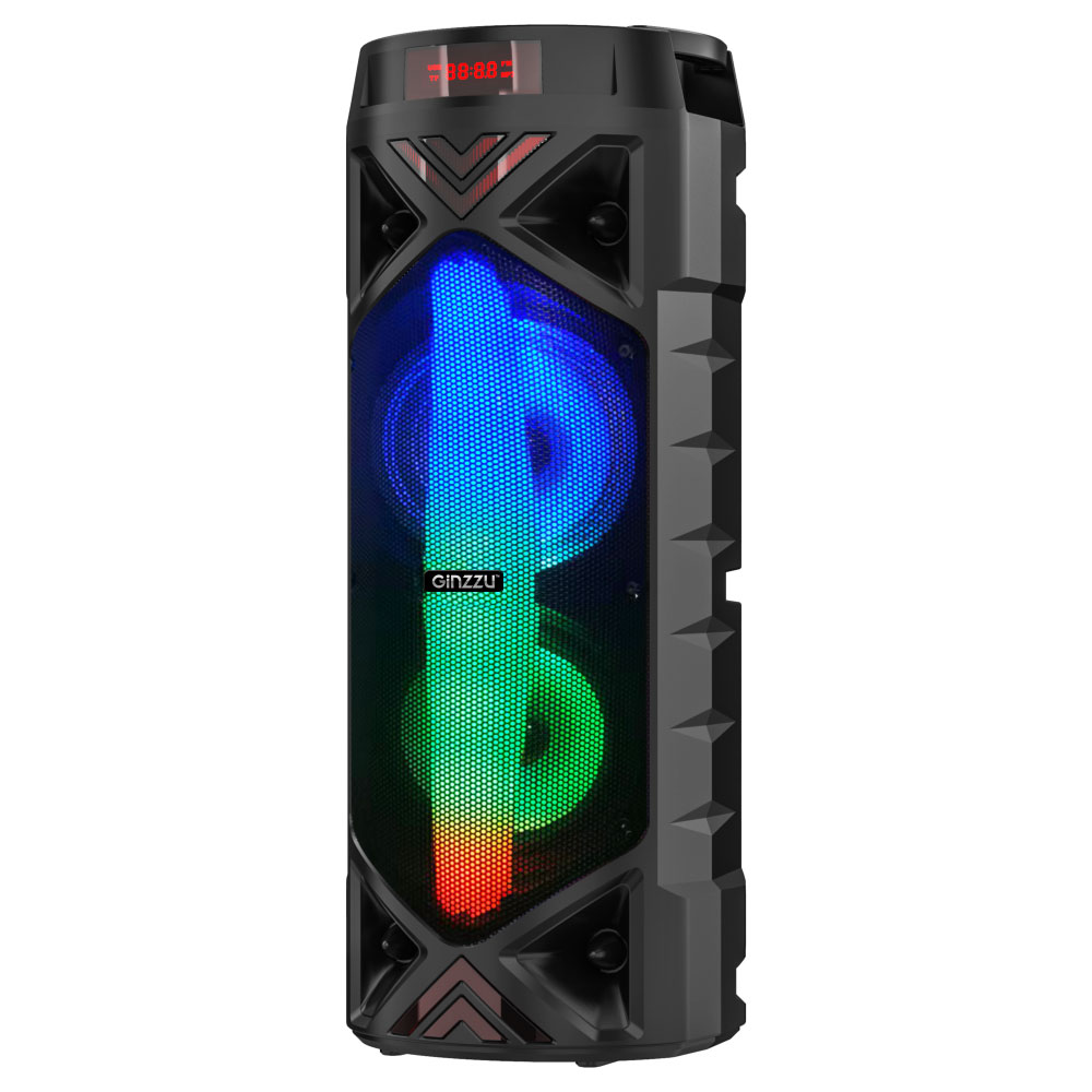 

Портативная акустика Ginzzu GM-236, 50 Вт, FM, AUX, USB, microSD, Bluetooth, подсветка, черный, GM-236