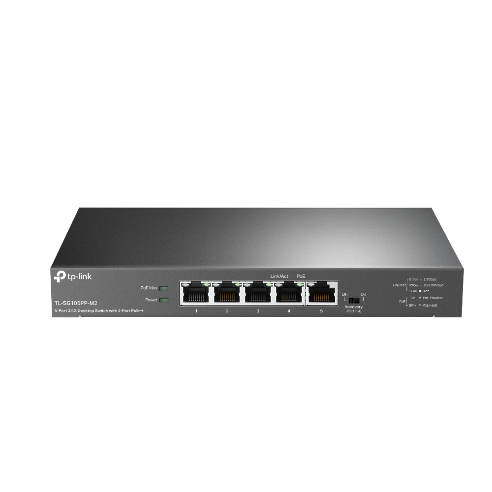 

Коммутатор TP-Link TL-SG105PP-M2, кол-во портов: 5x2.5 Гбит/с, PoE: 4x60 Вт (макс. 123 Вт), TL-SG105PP-M2