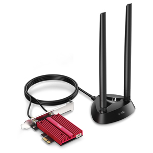Адаптер Bluetooth+Wi-Fi Cudy WE4000, 802.11a/b/g/n/ac/ax, 2.4/5/6 ГГц, до 5.38 Гбит/с, PCI-E, внешних антенн: 2x5 дБи - фото 1