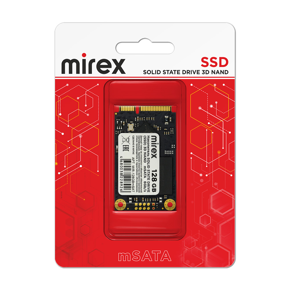 

Твердотельный накопитель (SSD) Mirex 128Gb, mSATA, mSATA (MIR-128GBmSAT) Retail