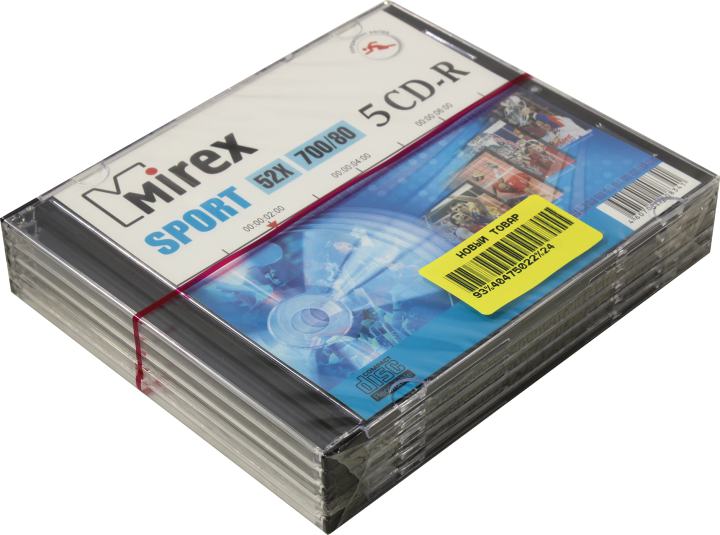 Диск Mirex CD-R, 700Mb, 52x, Jewel Case, 5 шт (208341)