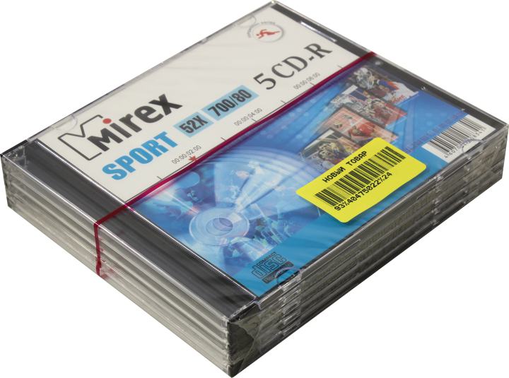 

Диск Mirex CD-R, 700Mb, 52x, Jewel Case, 5 шт (208341)