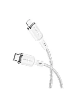 

Кабель USB Type-C-Lightning 8-pin, быстрая зарядка, 3А, 1 м, белый, Borofone Cyber BX90 (6974443389555), BX90