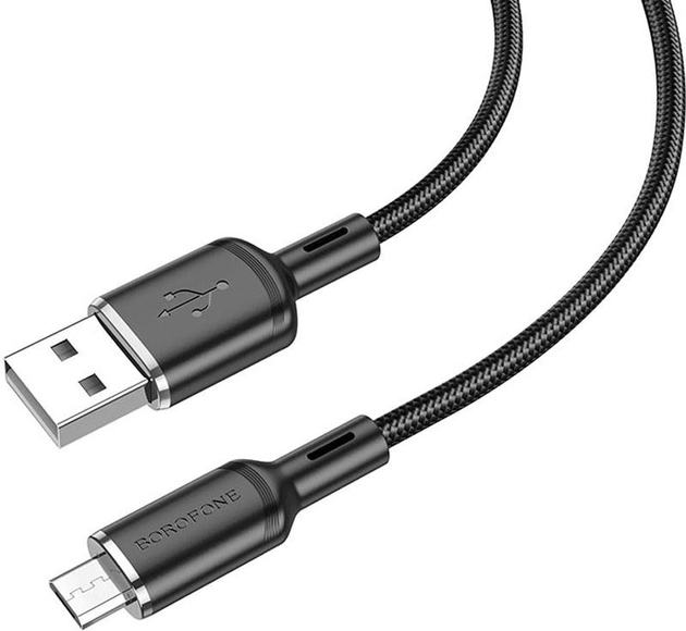 

Кабель USB-Micro USB, быстрая зарядка, 3А, 1 м, черный, Borofone Cyber BX90 (6974443389609), BX90