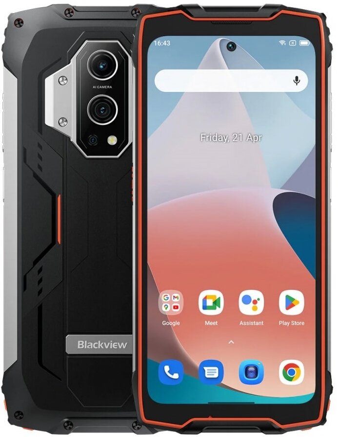 

Смартфон Blackview BV9300, 6.7" 1080x2388 IPS, MediaTek Helio G99, 12Gb RAM, 256Gb, 3G/4G, NFC, Wi-Fi, BT, 3xCam, 2-Sim, 15.1 А·ч, USB Type-C, Android 12, черный/оранжевый (BV9300RAN-12256ORA), BV9300