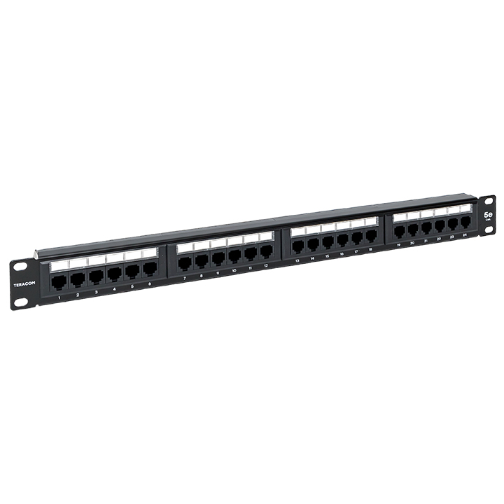 

Патч-панель в шкаф 19" 1U, неукомплектованная, порты: 24 x RJ-45 кат. 5e, органайзер, черный, TERACOM, EKF (TRC-PPNL-5EUTP-C1U24), TERACOM