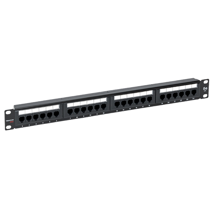 

Патч-панель в шкаф 19" 1U, неукомплектованная, порты: 24 x RJ-45 кат. 5e, органайзер, черный, TERACOM PRO, EKF (TRP-PPNL-5EUTP-C1U24), TERACOM PRO