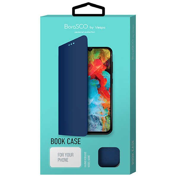 

Чехол-книжка BoraSCO для смартфона Xiaomi Redmi 9, искусственная кожа/микрофибра, синий (39073)