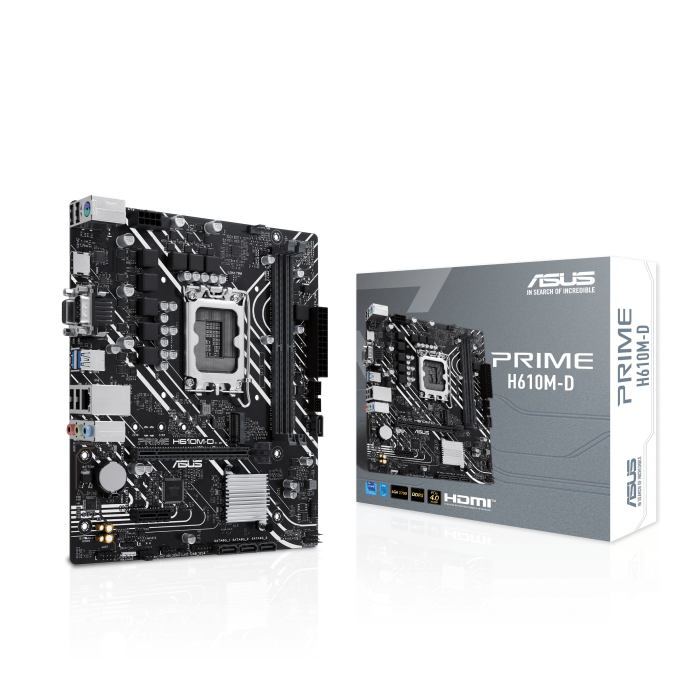 Материнская плата ASUS PRIME H610M-D, Socket1700, Intel H610, mATX