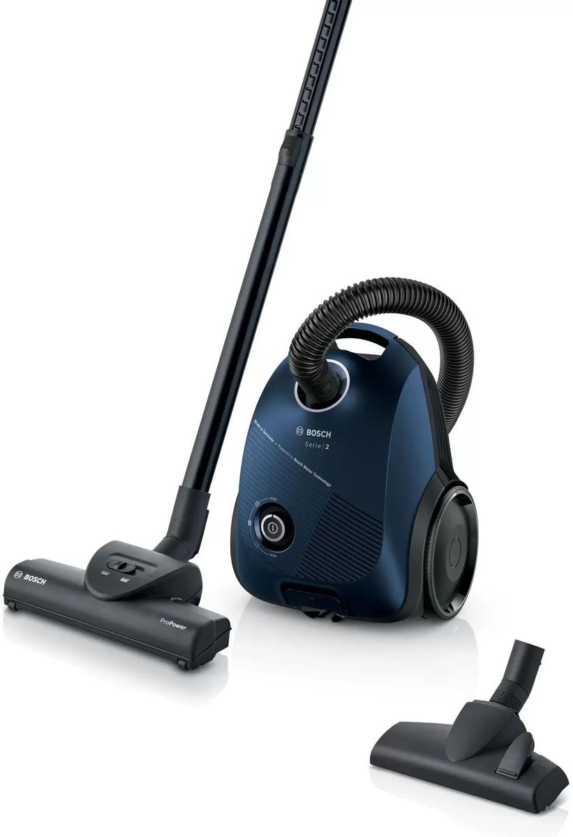 

Пылесос Bosch BGBS2BU1T 850 Вт, 3.5 л, 5 м, синий/черный, BGBS2BU1T