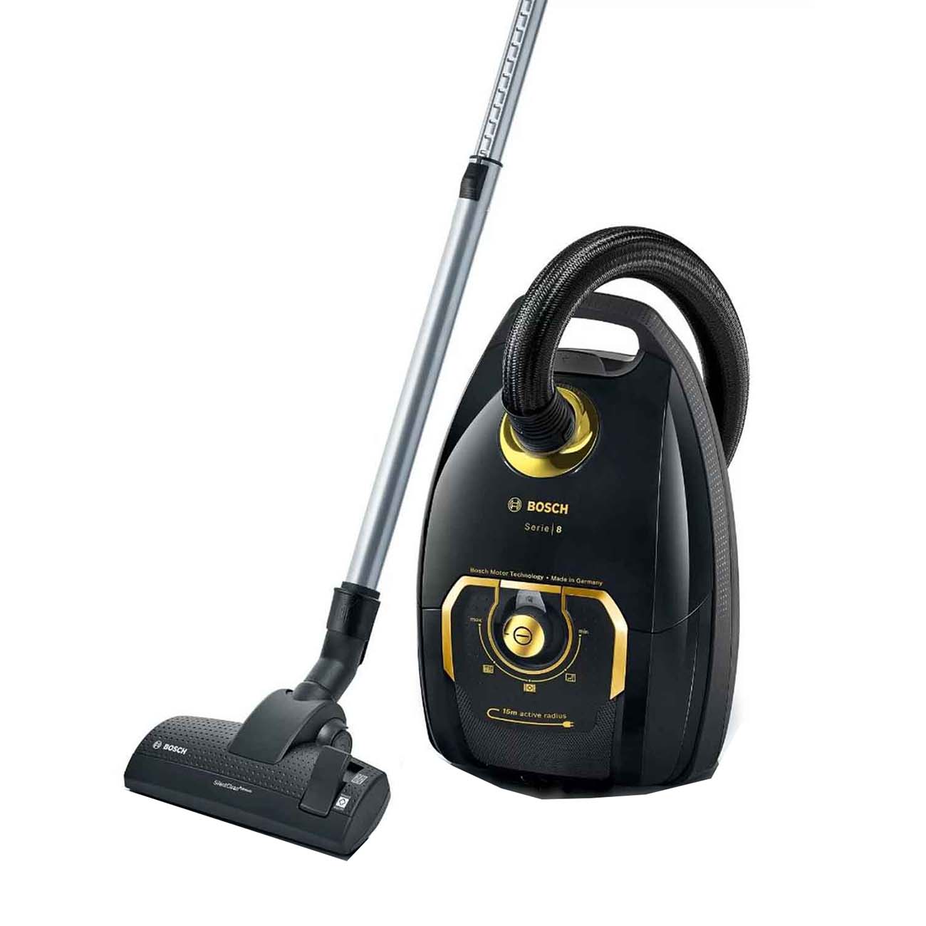 

Пылесос Bosch BGL38GOLD 1.7 кВт, 5 л, 12 м, черный/золотистый, BGL38GOLD
