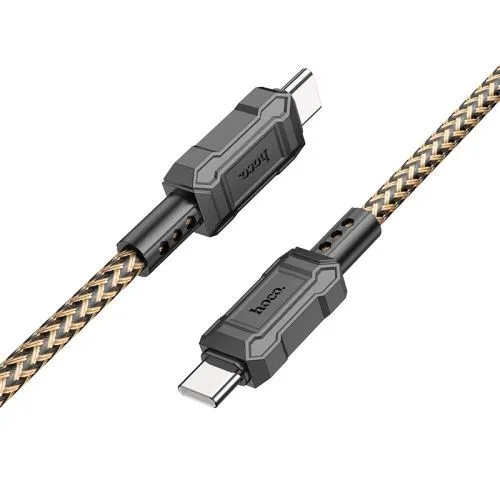 

Кабель USB Type-C-USB Type-C, экранированный, быстрая зарядка, 3А, 1 м, золотистый, HOCO Leader X94, X94