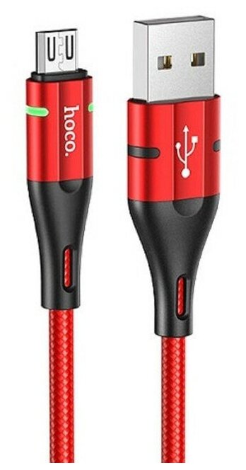 

Кабель USB-Micro USB, 2.4А, 1.2 м, красный, HOCO Shadow U93, U93