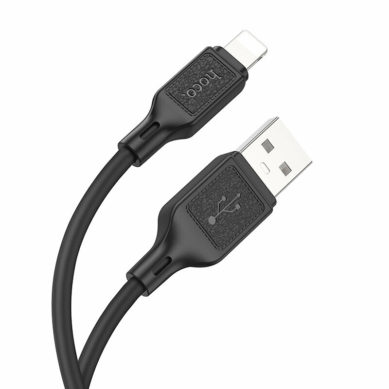 

Кабель USB-Lightning 8-pin, 2.4А, 1 м, черный, HOCO Cool X90, X90