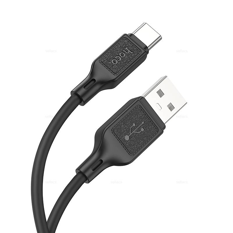 

Кабель USB-USB Type-C, 3А, 1 м, черный, HOCO Cool X90, X90